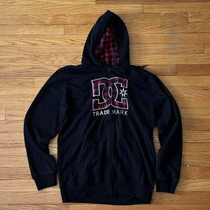 DC Zip-up Hoodie w/ Flannel Logo